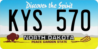 ND license plate KYS570