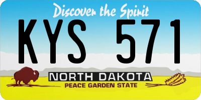 ND license plate KYS571