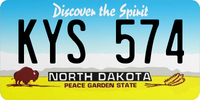ND license plate KYS574