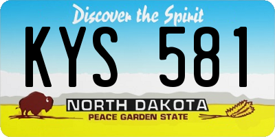 ND license plate KYS581