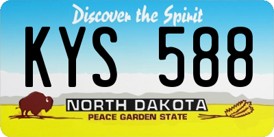 ND license plate KYS588
