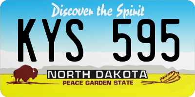 ND license plate KYS595