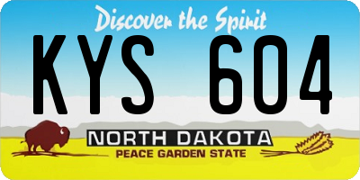 ND license plate KYS604