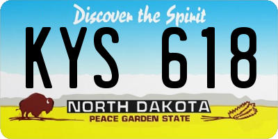 ND license plate KYS618