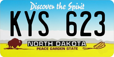 ND license plate KYS623