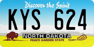 ND license plate KYS624