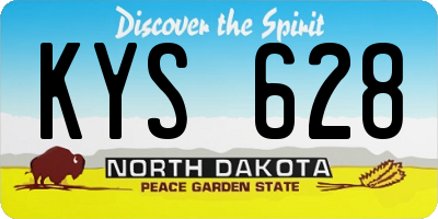 ND license plate KYS628