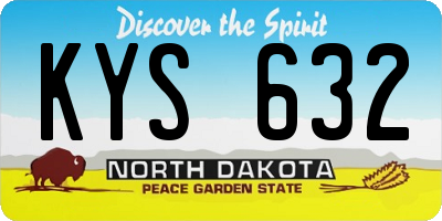 ND license plate KYS632
