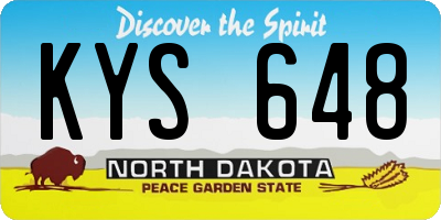 ND license plate KYS648