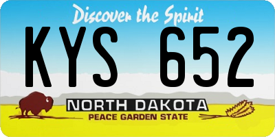 ND license plate KYS652