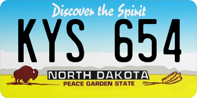 ND license plate KYS654