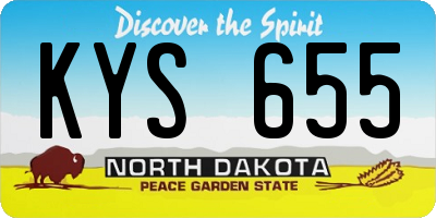 ND license plate KYS655