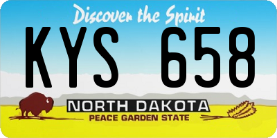 ND license plate KYS658