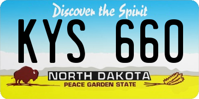 ND license plate KYS660