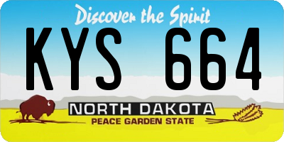 ND license plate KYS664