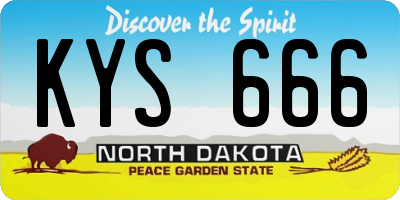 ND license plate KYS666