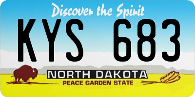 ND license plate KYS683