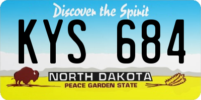 ND license plate KYS684