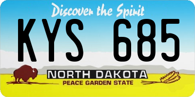 ND license plate KYS685