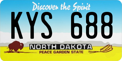 ND license plate KYS688