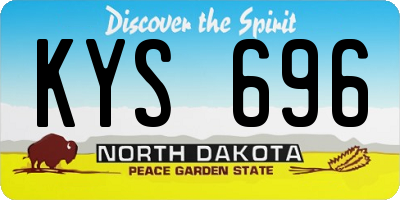 ND license plate KYS696