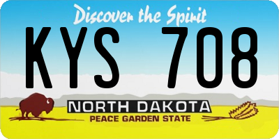 ND license plate KYS708