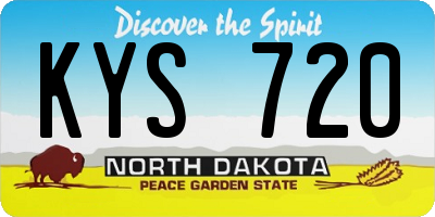 ND license plate KYS720