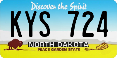 ND license plate KYS724