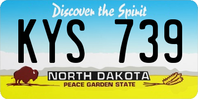ND license plate KYS739