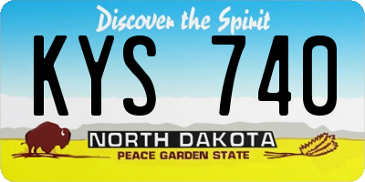 ND license plate KYS740