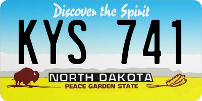 ND license plate KYS741