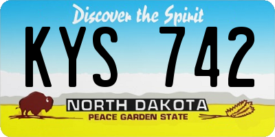 ND license plate KYS742