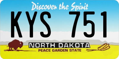 ND license plate KYS751