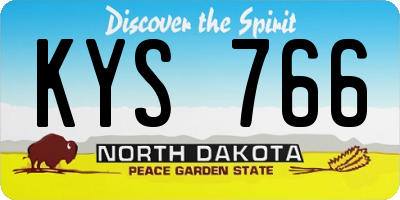 ND license plate KYS766