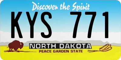 ND license plate KYS771