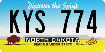 ND license plate KYS774