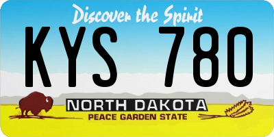 ND license plate KYS780