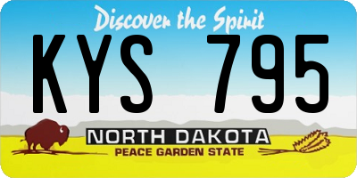 ND license plate KYS795