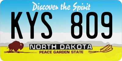 ND license plate KYS809