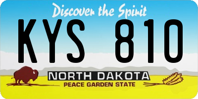 ND license plate KYS810