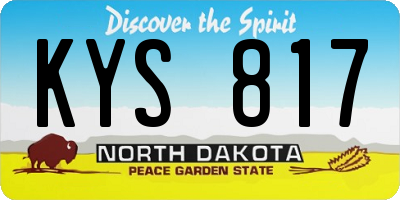 ND license plate KYS817