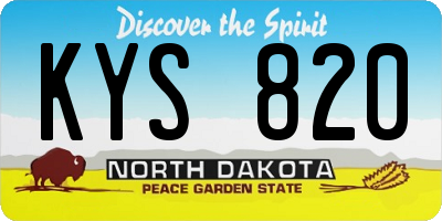 ND license plate KYS820