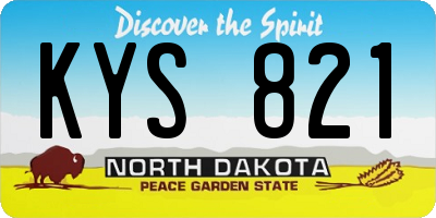 ND license plate KYS821