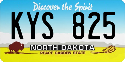 ND license plate KYS825