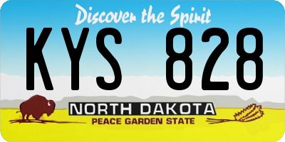 ND license plate KYS828