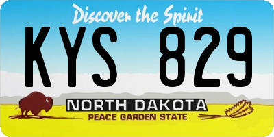 ND license plate KYS829