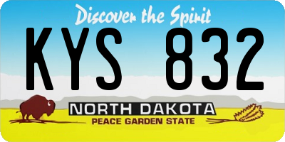 ND license plate KYS832