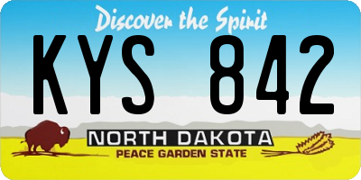 ND license plate KYS842
