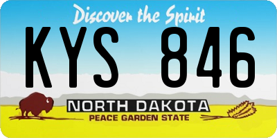 ND license plate KYS846