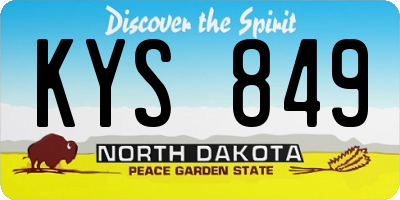 ND license plate KYS849